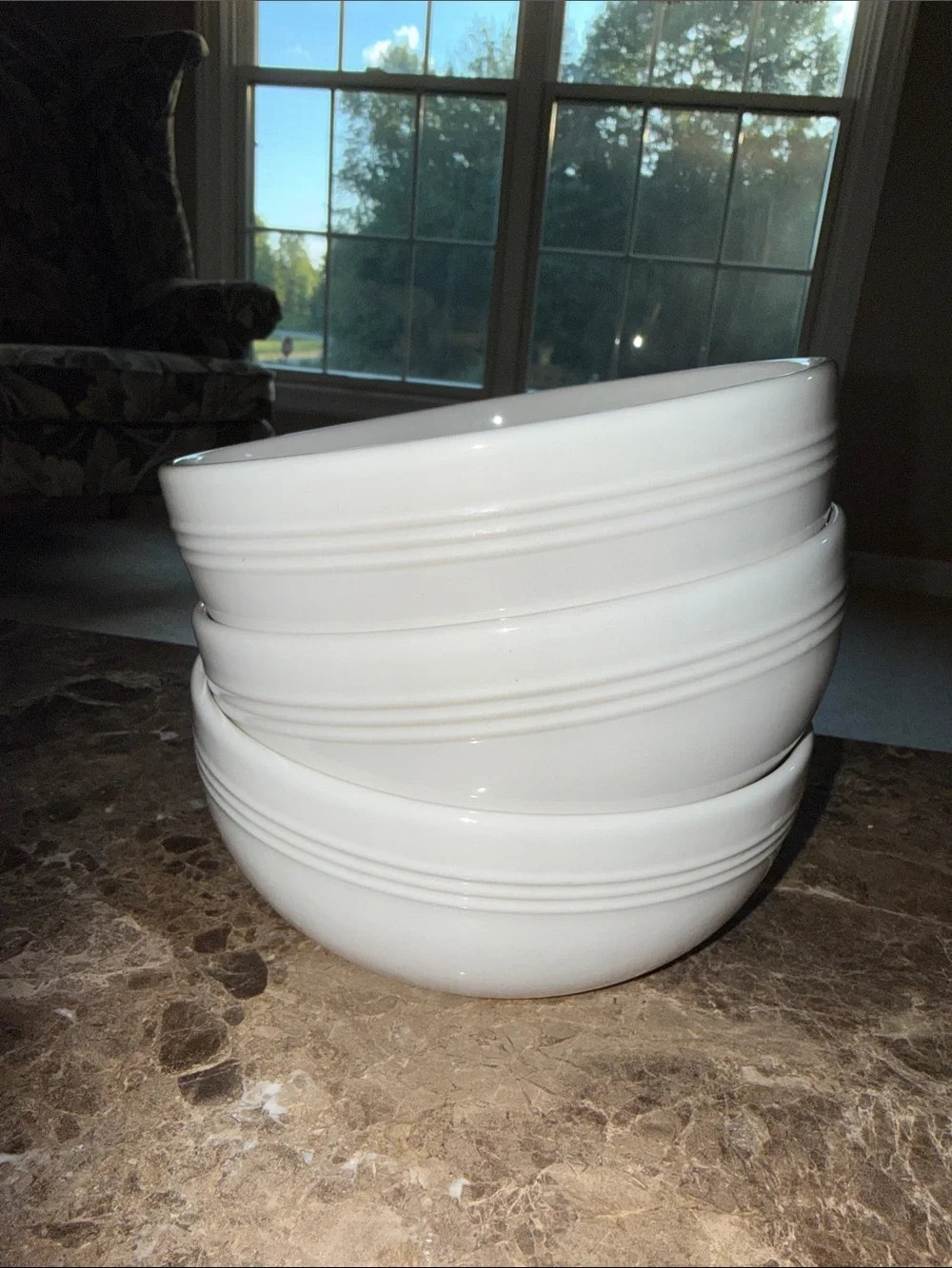 Le Creuset Cereal Bowls White Ceramic Serving Bowls - Set of 3